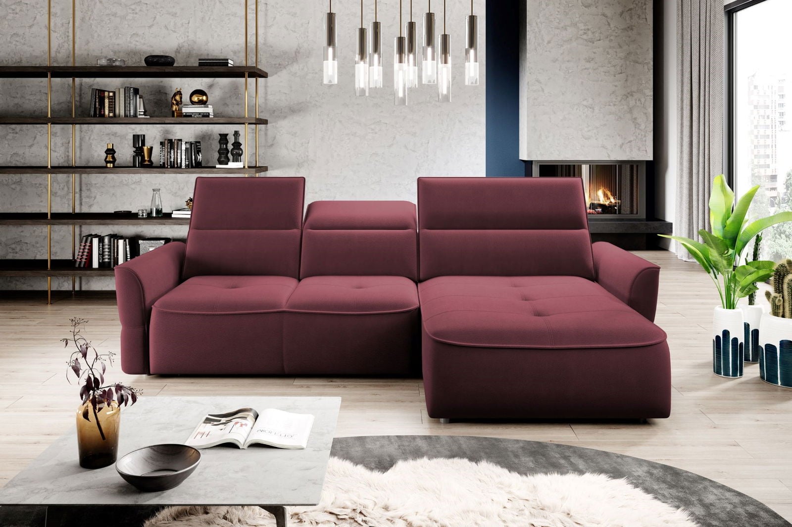 Γωνιακός καναπές Morello Mini-Magenta-Δεξιά - Image 2