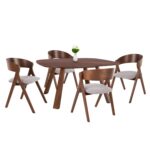 ΣΕΤ ΤΡΑΠΕΖΑΡΙΑΣ 5ΤΜΧ FB921340.01 ΤΡΑΠΕΖΙ ΑΠΟ MDF--ΚΑΡΕΚΛΕΣ ΑΠΟ RUBBERWOOD