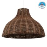 GLOBOSTAR® MAYOTTE 00725 Boho Κρεμαστό Φωτιστικό Οροφής με Ντουί 1 x E27 AC 220-240V IP20 - Καφέ - Μ40 x Π40 x Υ28cm
