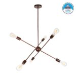 GLOBOSTAR® ZANE 00785 Μοντέρνο Φωτιστικό Οροφής με Ντουί 6 x E27 AC 220-240V IP20 - Χάλκινο - Μ70 x Π70 x Υ100cm