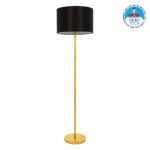 GLOBOSTAR® ASHLEY 00825 Μοντέρνο Επιδαπέδιο Φωτιστικό με Ντουί 1 x E27 AC 220-240V IP20 - Μαύρο & Χρυσό - Μ40 x Π40 x Υ148cm