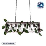 GLOBOSTAR® CLARITY 00963 Vintage Κρεμαστό Φωτιστικό Οροφής με Ντουί 6 x E27 AC 220-240V IP20 - Χάλκινο Εφέ Σκουριάς & Πράσινο - Μ78 x Π25 x Υ22cm