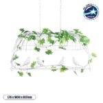 GLOBOSTAR® NEST 01644 Vintage Κρεμαστό Φωτιστικό Οροφής με Ντουί 2 x E27 AC 220-240V IP20 - Λευκό & Πράσινο - Μ73.6 x Π37.5 x Y38cm