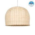 GLOBOSTAR® BERMUDA 01708 Boho Κρεμαστό Φωτιστικό Οροφής με Ντουί 1 x E27 AC 220-240V IP20 - Μπεζ - Μ31 x Π31 x Y22cm