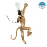 GLOBOSTAR® APES 01806 Μοντέρνο Φωτιστικό Τοίχου - Απλίκα με Ντουί 1 x E27 AC 220-240V IP20 - Χρυσό & Μαύρο - Μ34 x Π31 x Υ61cm