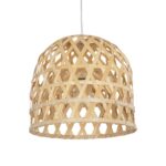 GLOBOSTAR® MANGEA 00715 Boho Κρεμαστό Φωτιστικό Οροφής με Ντουί 1 x E27 AC 220-240V IP20 - Μπεζ - Μ35 x Π35 x Υ22cm