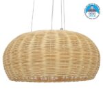 GLOBOSTAR® DE LA MER 01624 Boho Κρεμαστό Φωτιστικό Οροφής με Ντουί 3 x E27 AC 220-240V IP20 - Μπεζ - Μ45 x Π45 x Υ24cm