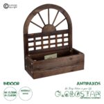 GloboStar® Artificial Garden ANTIPAXOS 20476 Επιτοίχιο Ξύλινο Κασπώ Γλάστρα - Flower Pot Καφέ Φ38cm x Υ45cm