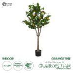 GloboStar® Artificial Garden ORANGE TREE 21108 Τεχνητό Διακοσμητικό Δέντρο Πορτοκαλιά Μ70 x Π50 x Υ120cm