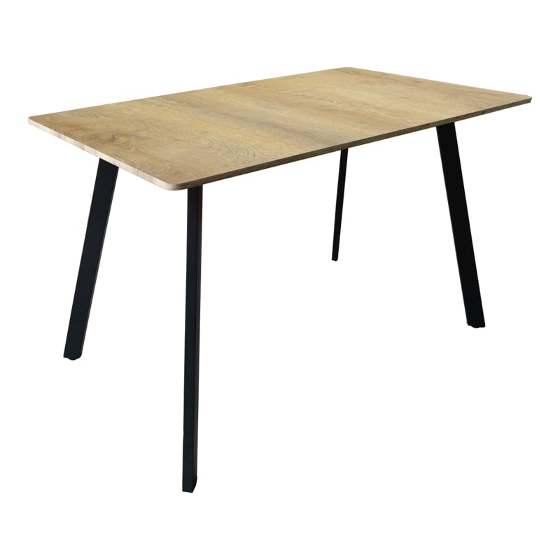 Τραπέζι Squaro pakoworld sonoma mdf με μαύρα μεταλλικά πόδια 120x70x75εκ