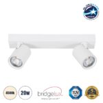 GLOBOSTAR® LEONARDO 60347 Μοντέρνο Φωτιστικό Οροφής LED 20W 2400lm 60° AC 220-240V IP20 Φυσικό Λευκό 4500K - Bridgelux COB - Λευκό - Μ32 x Π7 x Υ11.8cm - 5 Χρόνια Εγγύηση