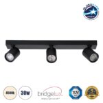 GLOBOSTAR® LEONARDO 60348 Μοντέρνο Φωτιστικό Οροφής LED 30W 3600lm 60° AC 220-240V IP20 Φυσικό Λευκό 4500K - Bridgelux COB - Μαύρο - Μ52 x Π7 x Υ11.8cm - 5 Χρόνια Εγγύηση