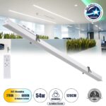 GLOBOSTAR® LUCA 61033 Μοντέρνο Φωτιστικό Οροφής LED 54W 6500lm 120° AC 220-240V IP20 Ρυθμιζόμενο Λευκό CCT με Χειριστήριο από 2700K έως 6000K Dimmable - Lumileds SMD Chip - Λευκό Ματ - Μ121.5 x Π5 x Υ4cm - 3 Χρόνια Εγγύηση