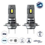GloboStar® 85649 7S H7 KIT Βασικού Φωτισμού Αυτοκινήτου & Μοτοσυκλέτας 3rd Generation Can-Bus Extreme Series LED 7035 SMD 40W 7200lm DC 13.5-15V Αδιάβροχο IP68 Ψυχρό Λευκό 6000K