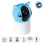 GloboStar® 86079 Επιτραπέζια Κάμερα WiFi HD 1080P 350° Διπλή Κατέυθυνση Ομιλίας & Ανιχνευτή Κίνησης - Απομακρυσμένος Έλεγχος Body Auto Tracking IP20 - Γαλάζιο Λευκό - Φ8 x Υ13cm - 2 Χρόνια Εγγύηση