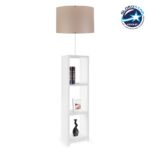 GLOBOSTAR® WOODO 204-0052 Μοντέρνο Επιδαπέδιο Φωτιστικό με Ντουί 1 x E27 AC 220-240V IP20 - Λευκό & Μπεζ - Μ38 x Π38 x Υ150cm