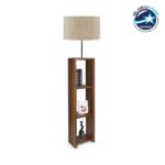 GLOBOSTAR® WOODO 204-0051 Μοντέρνο Επιδαπέδιο Φωτιστικό με Ντουί 1 x E27 AC 220-240V IP20 - Καφέ & Μπεζ - Μ38 x Π38 x Υ150cm