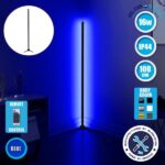 Μοντέρνο Minimal Επιδαπέδιο Μαύρο Φωτιστικό 100cm LED 16 Watt με Ασύρματο Χειριστήριο RF & Dimmer Μπλε GloboStar ALIEN Design GLOBO-100-6