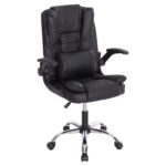 ΚΑΡΕΚΛΑ ΓΡΑΦΕΙΟΥ CANAN HM1201 ΜΑΥΡO PVC-ΒΑΣΗ ΧΡΩΜΙΟΥ 66x61x105Υεκ.