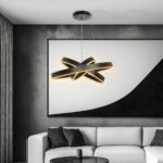 kelvo® VENOM KLV-101-0199-V2 Κρεμαστό Φωτιστικό Οροφής LED 120W 12000lm 120° AC 220-240V IP20 Ρυθμιζόμενο Λευκό CCT με Χειριστήριο από 2700K έως 6000K Dimmable - Lumileds SMD Chip - Μαύρο Ματ - Μ80 x Π80 x Υ80cm - 3 Χρόνια Εγγύηση