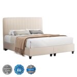 ΚΡEΒΑΤΙ ΔΙΠΛΟ LUTHER HM717 ΜΠΕΖ ΥΦΑΣΜΑ ΓΙΑ ΣΤΡΩΜΑ 160x200εκ.
