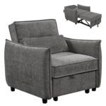 ΠΟΛΥΘΡΟΝΑ-ΚΡΕΒΑΤΙ ORYN HM3307.01 ΓΚΡΙ ΥΦΑΣΜΑ 85x88x78Υεκ.