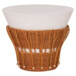 ΤΡΑΠΕΖΙ ΒΟΗΘΗΤΙΚΟ FB918164.02S FIBER CEMENT ΛΕΥΚΟ-ΦΥΣΙΚΟ RATTAN--Φ42x36Υεκ