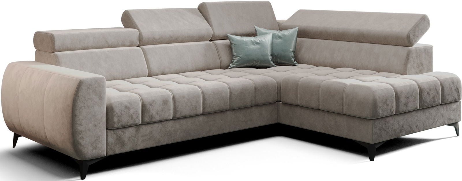 Γωνιακός καναπές Calyra Mini-Δεξιά-Μπεζ