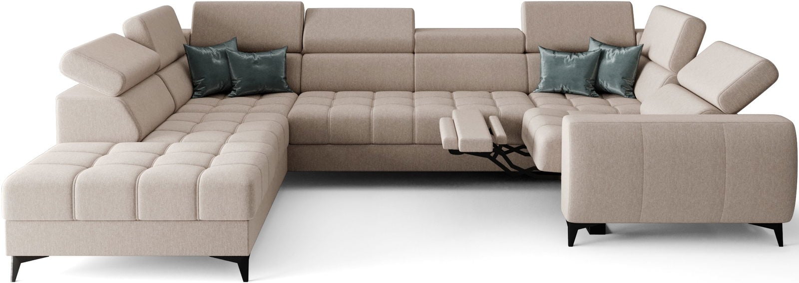 Γωνιακός καναπές Calyra Max I Relax-Μπεζ-Αριστερή