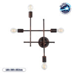 GLOBOSTAR® PIPING 00662 Vintage Φωτιστικό Τοίχου - Απλίκα με Ντουί 4 x E27 AC 220-240V IP20 - Χάλκινο - Μ40 x Π9 x Υ52cm