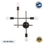 GLOBOSTAR® PIPING 00663 Vintage Φωτιστικό Τοίχου - Απλίκα με Ντουί 4 x E27 AC 220-240V IP20 - Μπρούτζινο - Μ40 x Π9 x Υ52cm