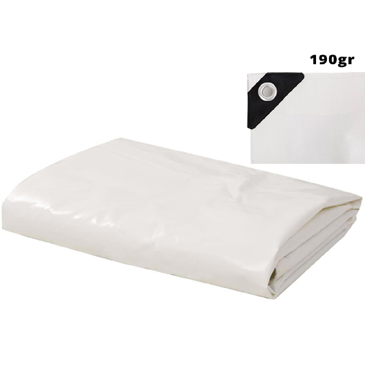 Μουσαμάδες 190gr 6 * 12m λευκοί αδιάβροχοι με κρίκους