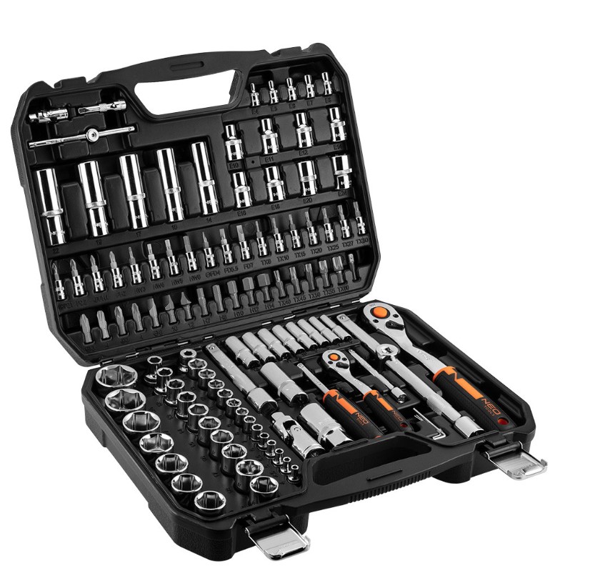 NEO TOOLS Καστάνια με Καρυδάκια 1/2" και 1/4" σετ 110τεμ 10-066