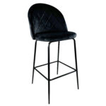 Σκαμπό Bar ArteLibre UNDERHILL Μαύρο Βελούδο/Μέταλλο 45x53x107cm