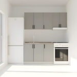 Κουζίνα Modest Σετ 6 Κουτιών Γκρι Άνω Κουτιά 170cm Κάτω 110cm