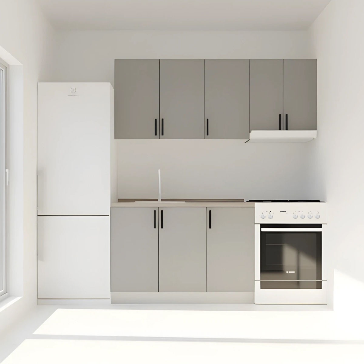 Κουζίνα Modest Σετ 6 Κουτιών Γκρι Άνω Κουτιά 170cm Κάτω 110cm