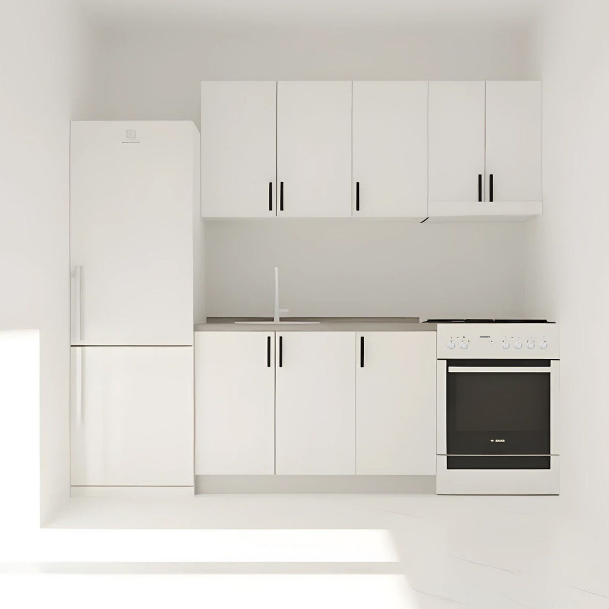 Κουζίνα Modest Σετ 5 Κουτιών Λευκή Άνω Κουτιά 170cm Κάτω 110cm