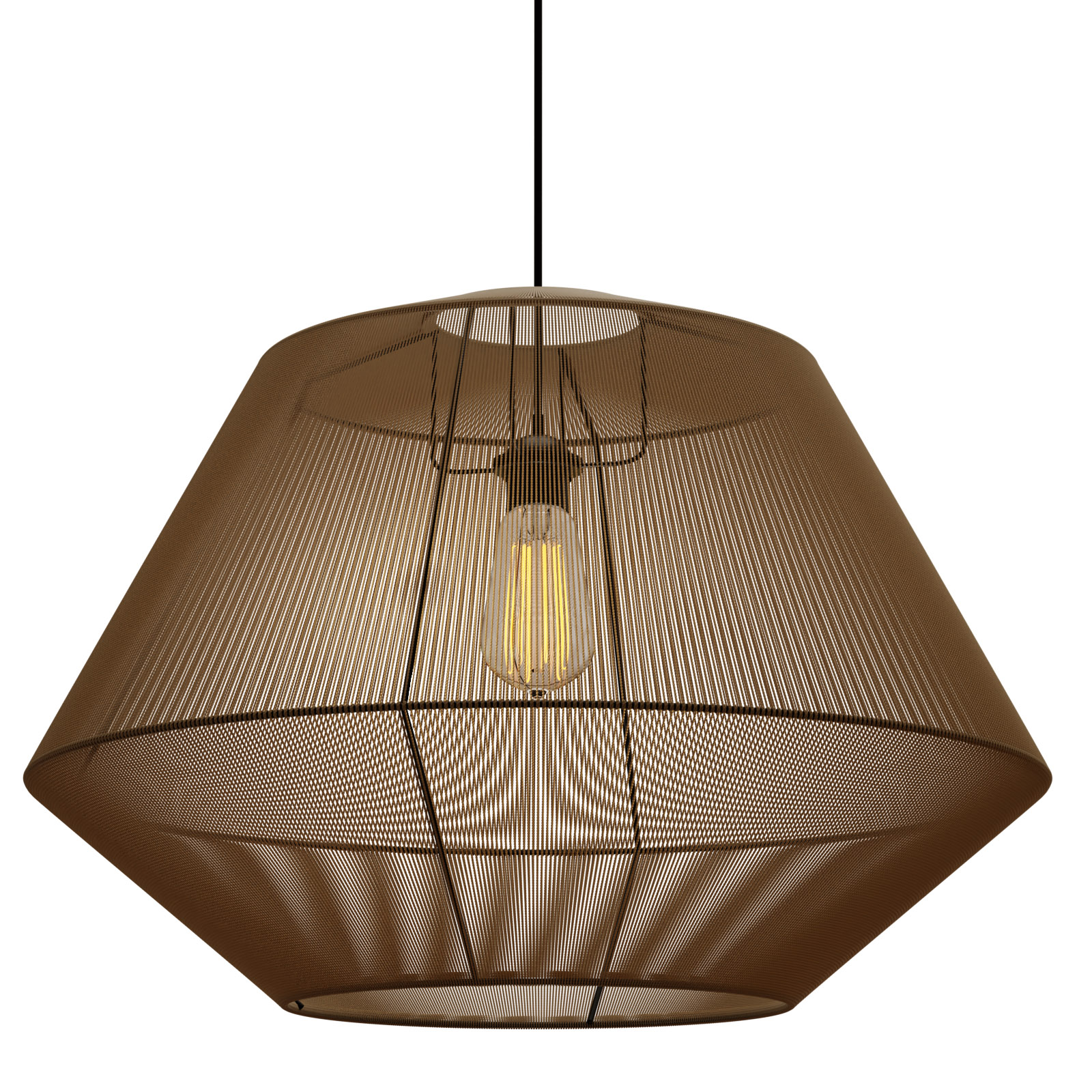 Κρεμαστό Μονόφωτο Φωτιστικό Καφέ 804 Ε27 Φ60x120cm - Image 2