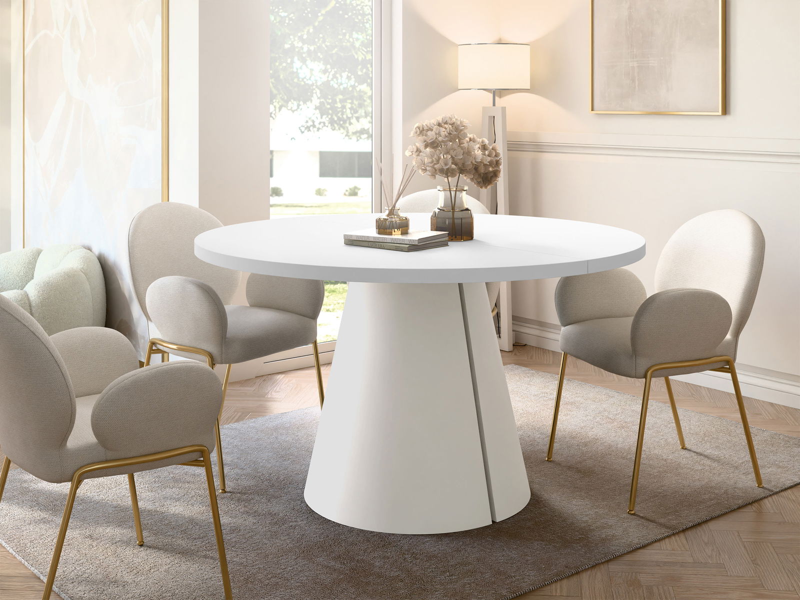 Τραπέζι Calma Επεκτεινόμενο-Λευκό - Cashmere-Μηκος: 100 εκ. - Image 2