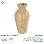 GloboStar® Artificial Garden HAVANA 21229 Διακοσμητικό Πλεκτό Καλάθι - Κασπώ Γλάστρα - Flower Pot Μπεζ Π29 x M29 x Υ57cm