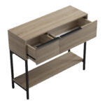 Κονσόλα Nordic pakoworld σε sonoma-μαύρη απόχρωση 90x29,5x76εκ