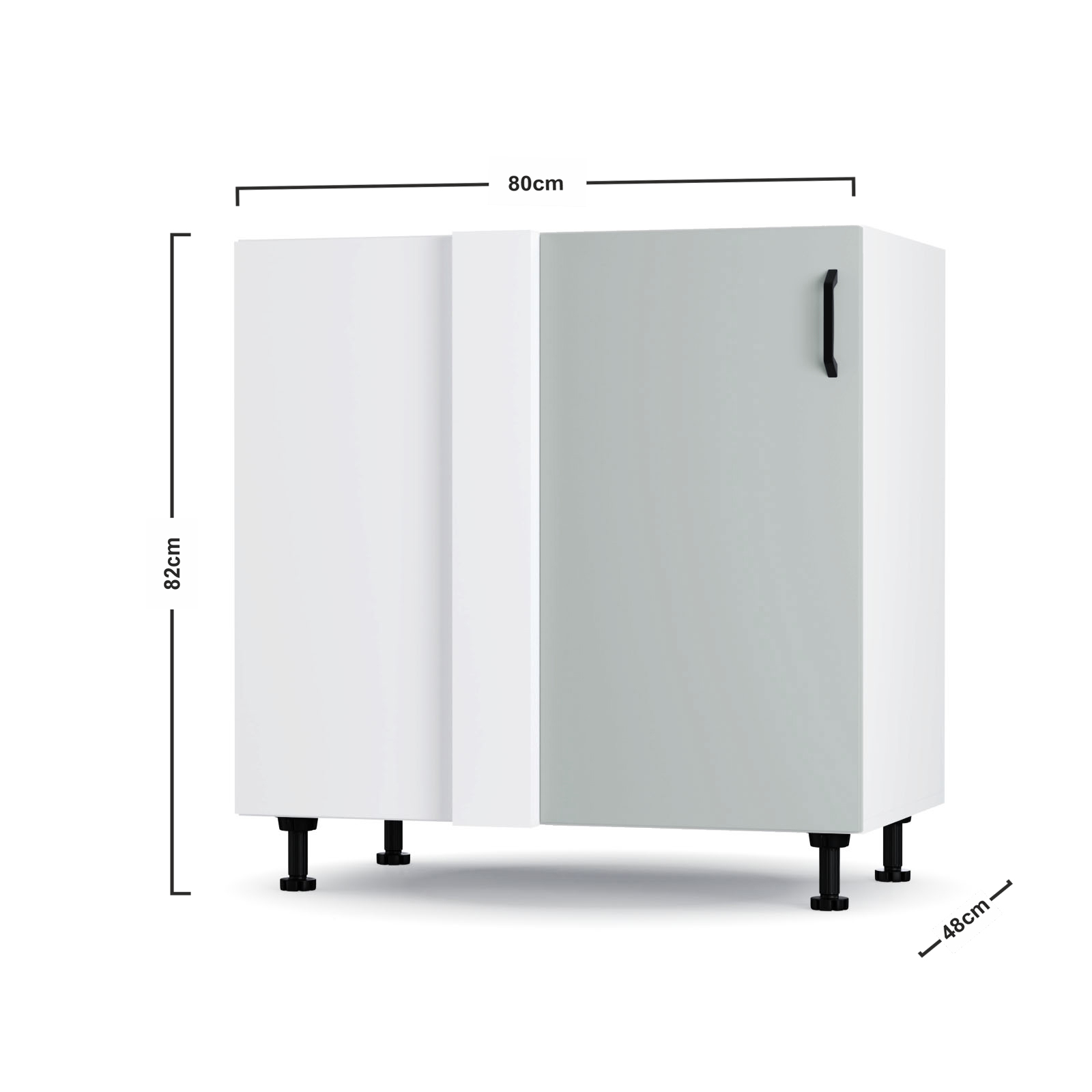 Modest Κάτω Γωνιακό Ντουλάπι Γκρι 100x48x82εκ - Image 2