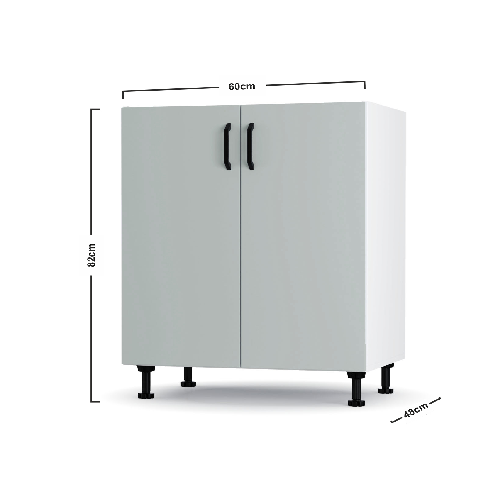 Modest Κάτω Ντουλάπι Γκρι 60x48x82 εκ - Image 3