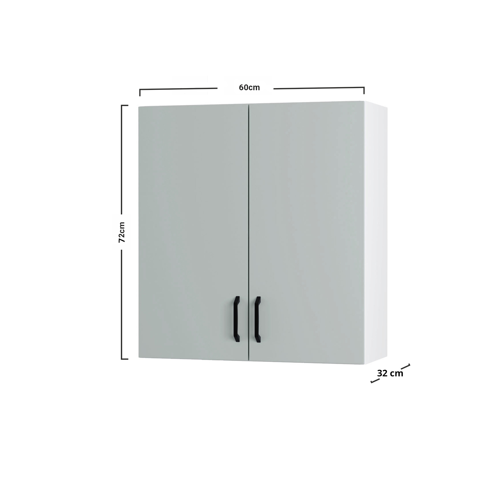 Modest Πάνω Ντουλάπι Γκρι 60x32x72εκ - Image 2