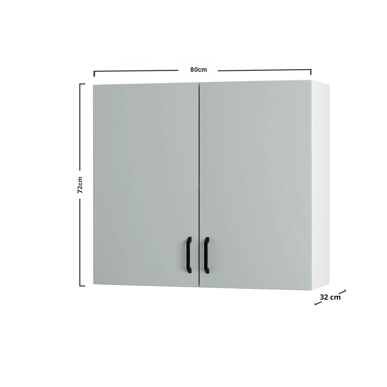 Modest Πάνω Ντουλάπι Γκρι 80x32x72εκ - Image 3