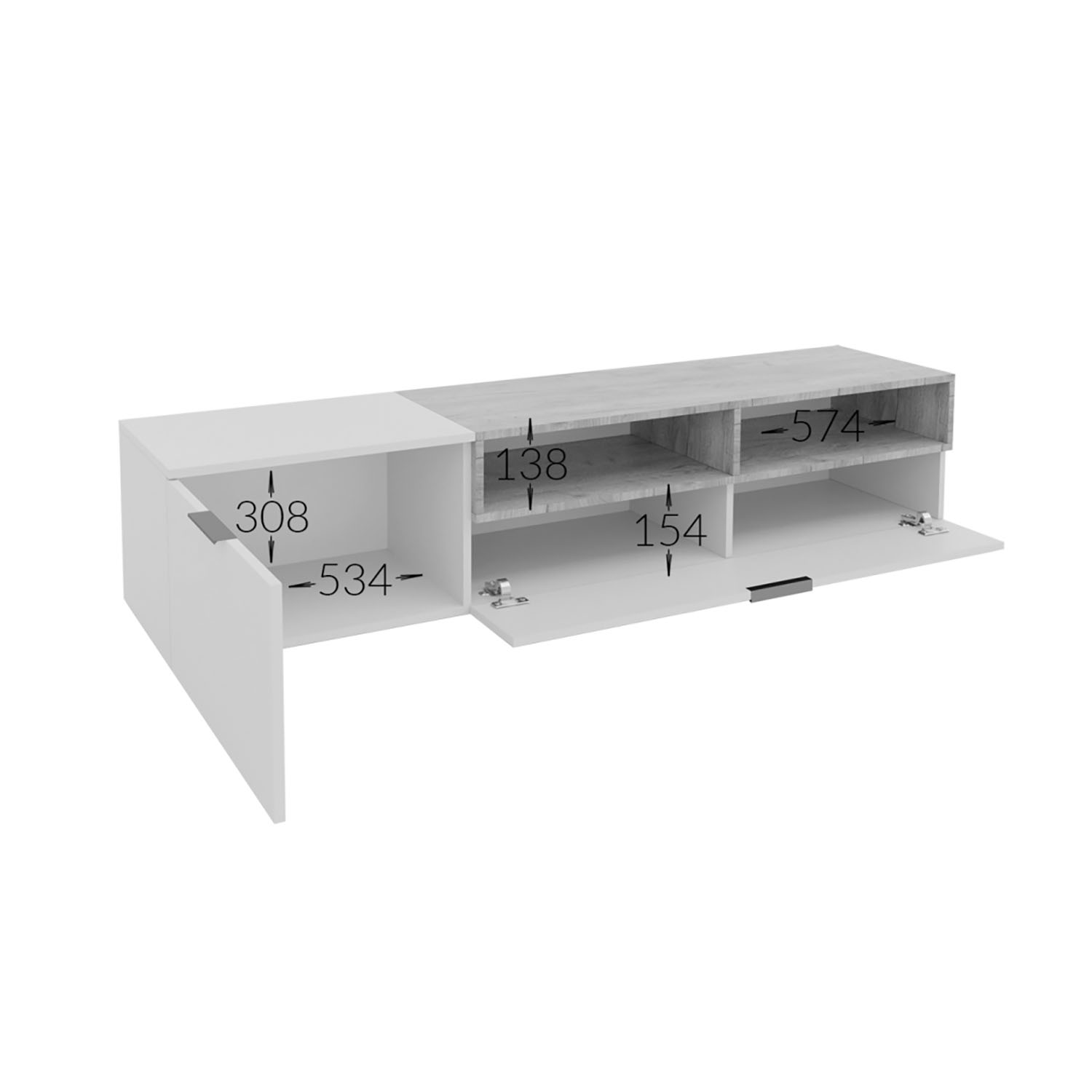 Έπιπλο TV Morocco Ανθρακί-Χρυσό Δρυς 175x39x35cm - Image 2