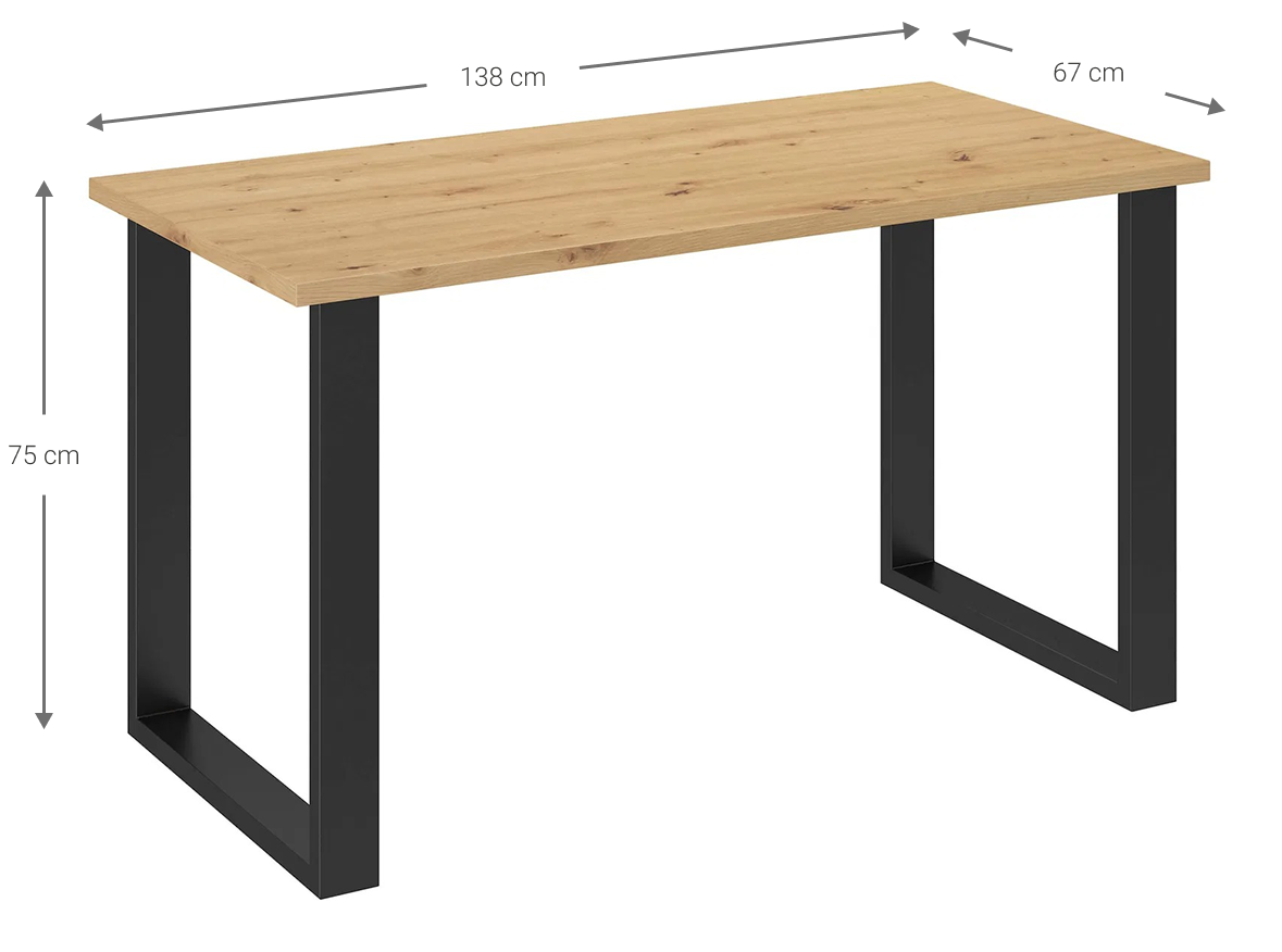 Τραπέζι Kingsale-138 x 67-Φυσικό - Image 3