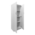 Ντουλάπα δίφυλλη Athos pakoworld σε λευκή απόχρωση 60x42x180εκ