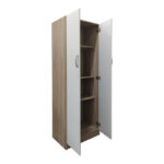 Ντουλάπα δίφυλλη Athos pakoworld σε sonoma-λευκή απόχρωση 60x42x180εκ