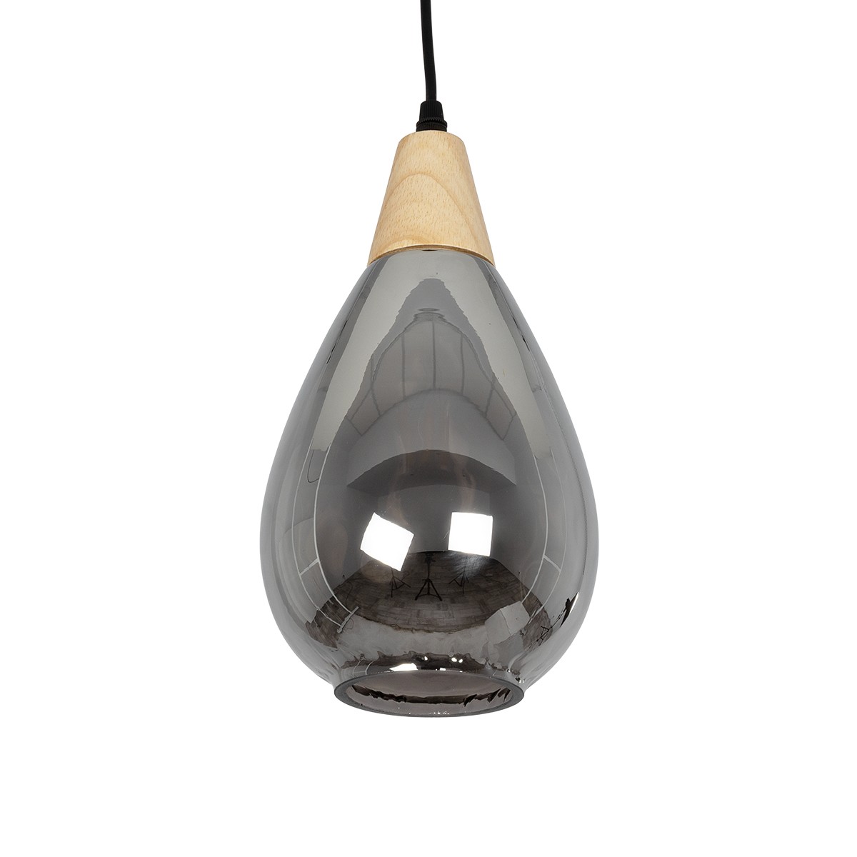 GLOBOSTAR® NOAH 999-0184 Μοντέρνο Κρεμαστό Φωτιστικό Οροφής με Ντουί 1 x E27 AC 220-240V IP20 - Γκρι & Μπεζ - Μ16 x Π16 x Υ30cm